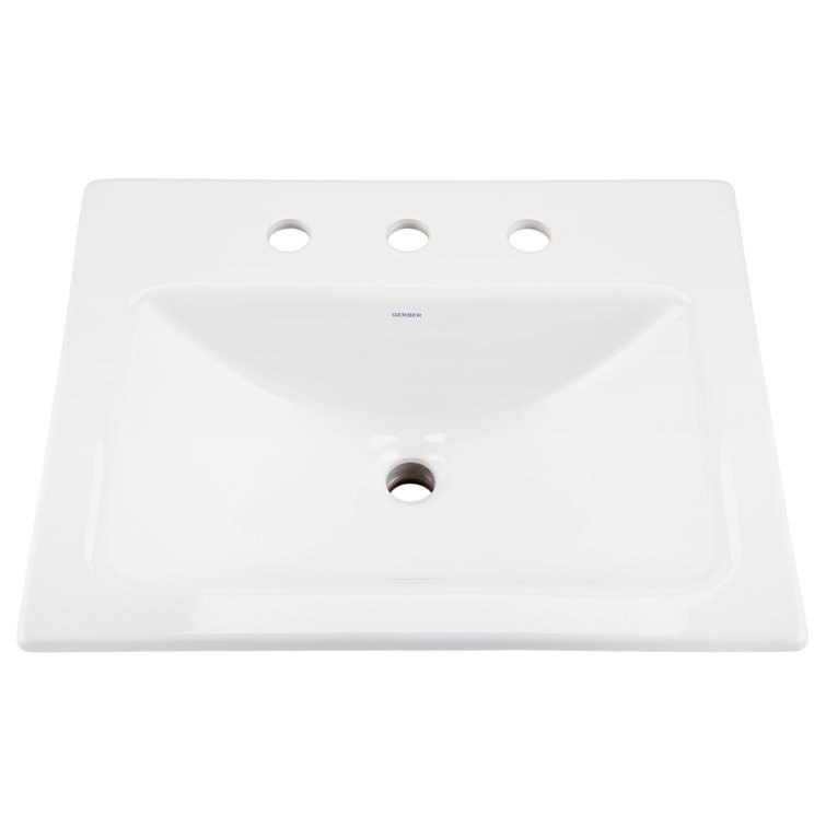 Gerber White Vitreous China Rectangular DropIn Bathroom Sink with